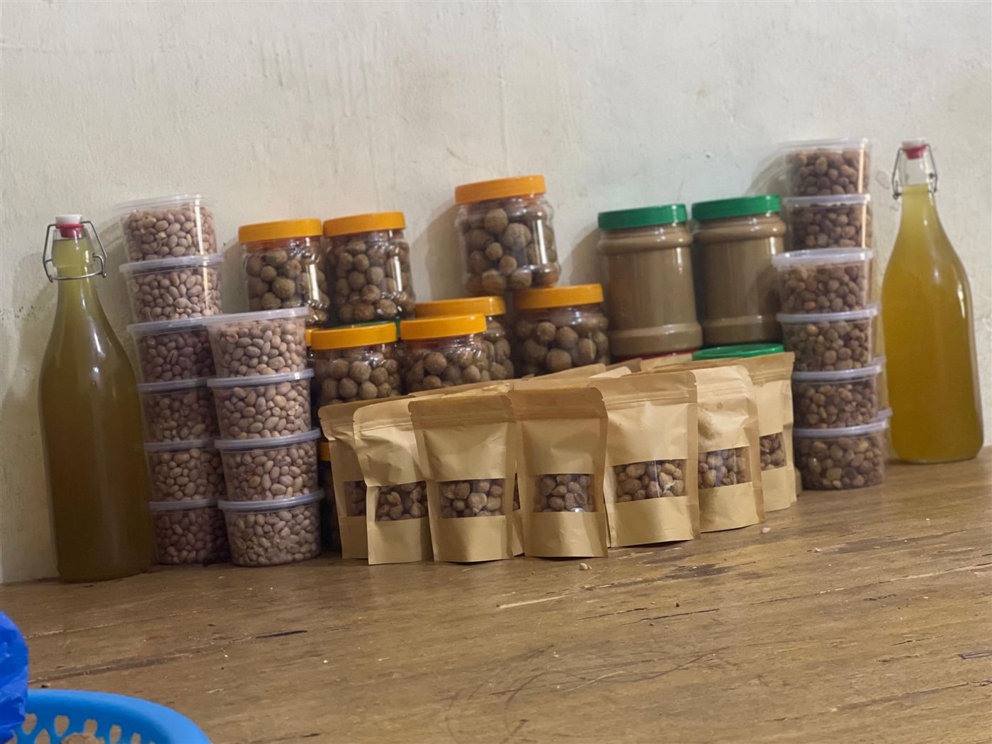 Influx groundnut products packed in jars, pouches and bottles
