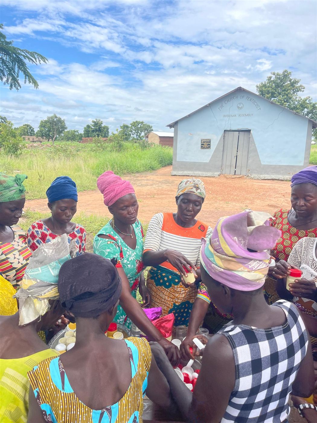 Women gathered for a training session outdoors